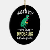 Nur ein Junge, der Dinosaurier Liebe und Bücher li Keramik Ornament (Rechts)