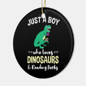 Nur ein Junge, der Dinosaurier Liebe und Bücher li Keramik Ornament (Links)
