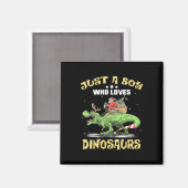 Nur ein Junge, der Dinosaurier Lieben frohe Weihna Magnet (Vorderseite/Rückseite)