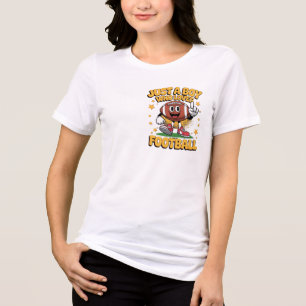 Nur ein Junge, der ein Fußballhemd Liebe Tri-Blend Shirt
