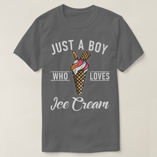 Nur ein Junge, der Eiscreme Liebe  T-Shirt (Design vorne)