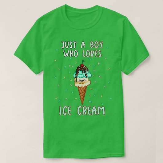 Nur ein Junge, der Eiscreme Liebe T-Shirt (Design vorne)