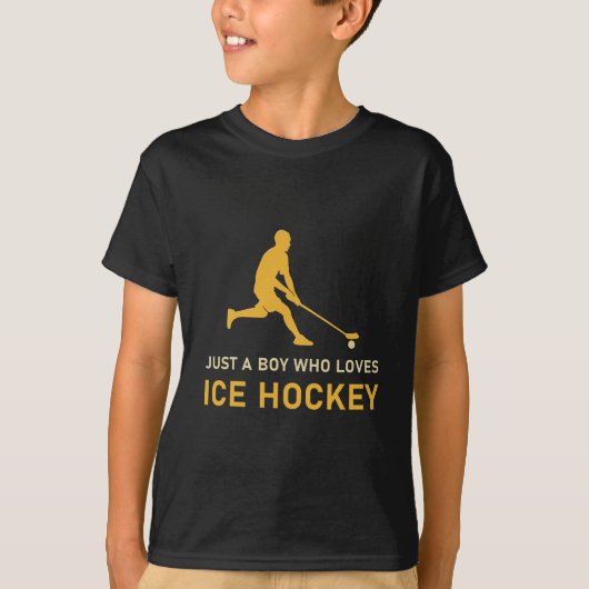 Nur ein Junge, der Eishockey Liebe T-Shirt (Vorderseite)