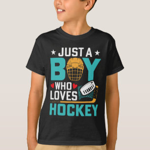 Nur ein Junge, der Eishockeyspieler Fan Kids mag T-Shirt