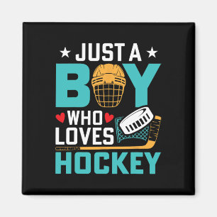 Nur ein Junge, der Eishockeyspieler Fan Kinder mag Magnet