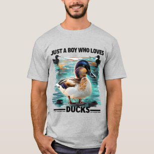 Nur ein Junge, der Enten Liebe - Ente Lover - T -  T-Shirt