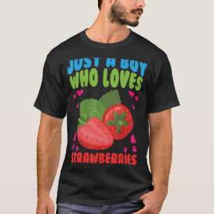 Nur ein Junge, der Erdbeeren Liebe Strawberry Birt T-Shirt