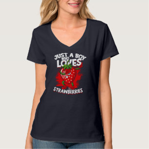 Nur ein Junge, der Erdbeeren Obst Berries St. Lieb T-Shirt