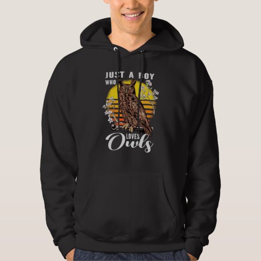 Nur Ein Junge Der Eulen Liebt Eule Hoodie (Vorderseite)