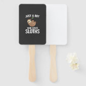 Nur ein Junge, der Faultiere liebt Jungen Kleinkin Fächer (Vorne und Hinten)