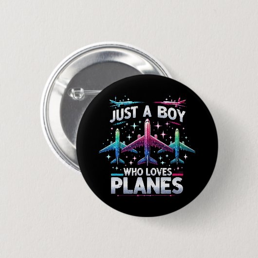Nur ein Junge, der Flugzeug Liebe Button (Vorne & Hinten)