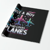 Nur ein Junge, der Flugzeug Liebe Geschenkpapier (Ungerollt)