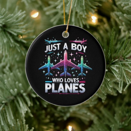 Nur ein Junge, der Flugzeug Liebe Keramik Ornament (Baum)