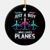 Nur ein Junge, der Flugzeug Liebe Keramik Ornament (Vorne)