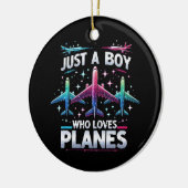 Nur ein Junge, der Flugzeug Liebe Keramik Ornament (Links)