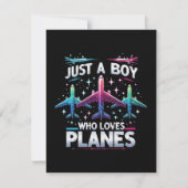 Nur ein Junge, der Flugzeug Liebe RSVP Karte (Vorderseite)