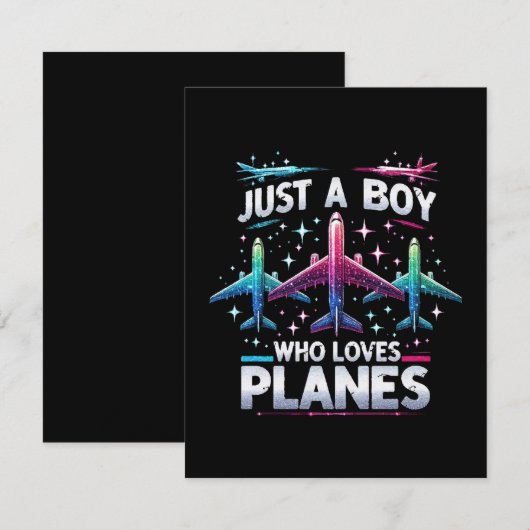 Nur ein Junge, der Flugzeug Liebe RSVP Karte (Vorne/Hinten)
