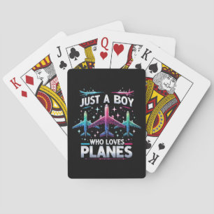 Nur ein Junge, der Flugzeug Liebe Spielkarten