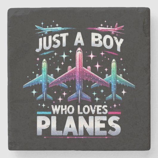 Nur ein Junge, der Flugzeug Liebe Steinuntersetzer (Vorderseite)