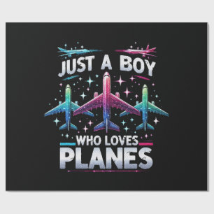 Nur ein Junge, der Flugzeuge liebt Geschenkpapier