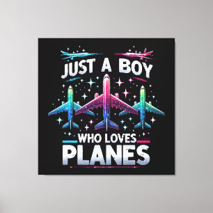 Nur ein Junge, der Flugzeuge liebt Leinwanddruck