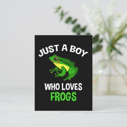 Nur ein Junge, der Frösche Liebe Postkarte (Stehend Vorderseite)