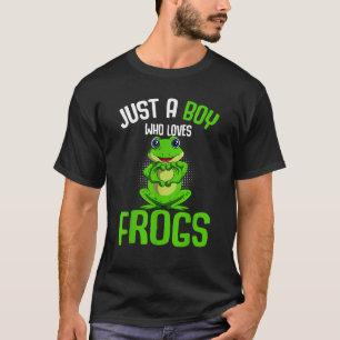 Nur ein Junge, der Frösche liebt Kinder Jungen Fro T-Shirt