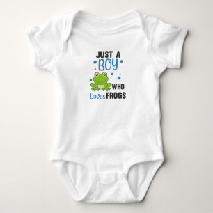 Nur ein Junge, der Frösche liebt Süßer Frosch Baby Strampler