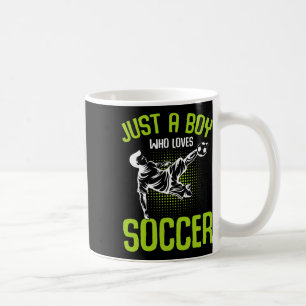 Nur ein Junge, der Fußballspieler Jungen Kids lieb Kaffeetasse