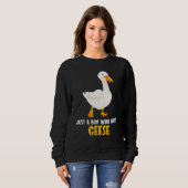 Nur ein Junge, der Gänse liebt Gans Sweatshirt (Vorne ganz)