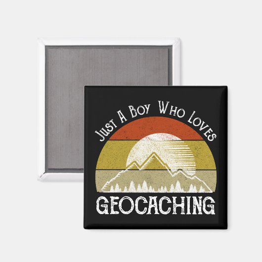 Nur ein Junge, der Geocaching-Lieben Magnet (Vorderseite/Rückseite)