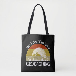 Nur ein Junge, der Geocaching-Lieben Tasche