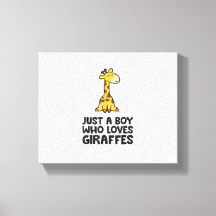Nur ein Junge, der Giraffen Liebe Leinwanddruck
