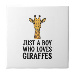 Nur ein Junge, der Giraffen liebt, süßes Giraffen Fliese