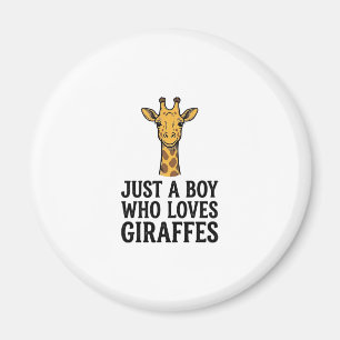 Nur ein Junge, der Giraffen liebt, süßes Giraffen- Magnet