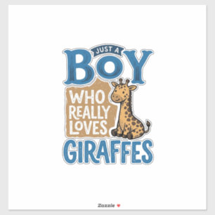Nur ein Junge, der Giraffen liebt, Vintage-Shirt-D Aufkleber