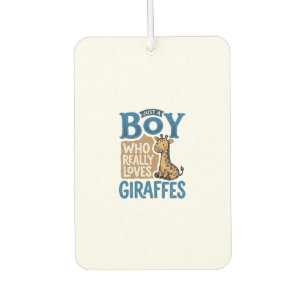 Nur ein Junge, der Giraffen liebt, Vintage-Shirt-D Autolufterfrischer