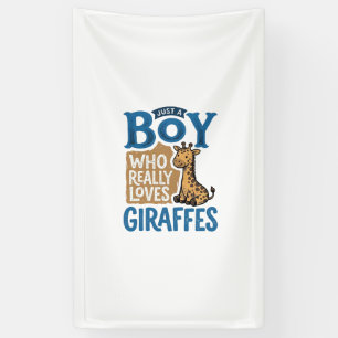 Nur ein Junge, der Giraffen liebt, Vintage-Shirt-D Banner