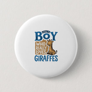 Nur ein Junge, der Giraffen liebt, Vintage-Shirt-D Button
