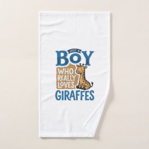 Nur ein Junge, der Giraffen liebt, Vintage-Shirt-D Handtuch