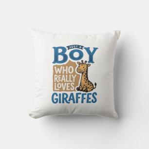 Nur ein Junge, der Giraffen liebt, Vintage-Shirt-D Kissen