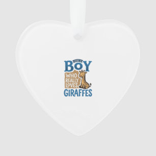 Nur ein Junge, der Giraffen liebt, Vintage-Shirt-D Ornament