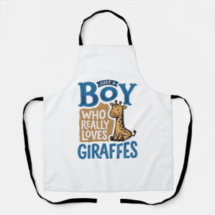 Nur ein Junge, der Giraffen liebt, Vintage-Shirt-D Schürze