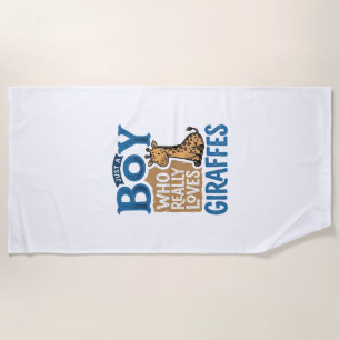 Nur ein Junge, der Giraffen liebt, Vintage-Shirt-D Strandtuch