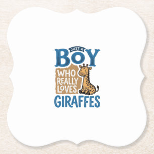 Nur ein Junge, der Giraffen liebt, Vintage-Shirt-D Untersetzer