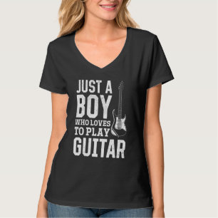 Nur ein Junge, der Gitarre spielen liebt - Bassgit T-Shirt