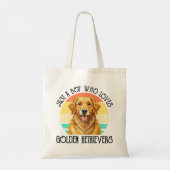 Nur ein Junge, der Golden Retriever liebt Tragetasche (Rückseite)
