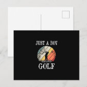 Nur ein Junge, der Golf Lieben Postkarte (Vorne/Hinten)