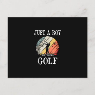 Nur ein Junge, der Golf Lieben Postkarte