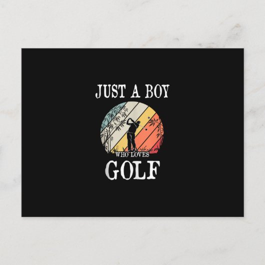 Nur ein Junge, der Golf Lieben Postkarte (Vorderseite)